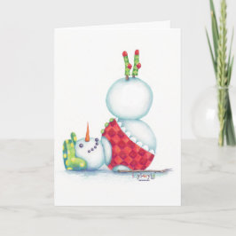 yoga snögubbe christmas-kort/ skandinaviskt flair helgkort