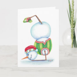 Yoga snögubbe christmas-kort/skandinaviskt flair helgkort