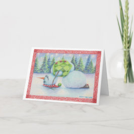 Yoga snögubbe christmas-kort/skandinaviskt flair helgkort