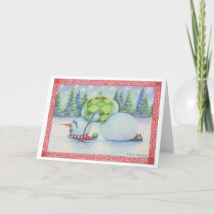 Yoga snögubbe christmas-kort/skandinaviskt flair helgkort