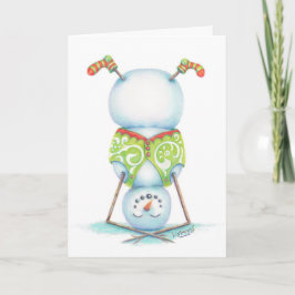 yoga snögubbe christmas-kort/ skandinaviskt flair helgkort