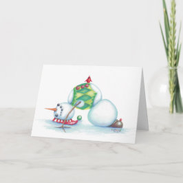 yoga snögubbe christmas-kort/ skandinaviskt flair helgkort