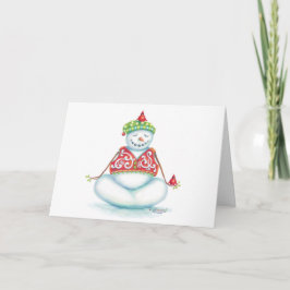 Yoga snögubbe christmas-kort/skandinaviskt flair helgkort