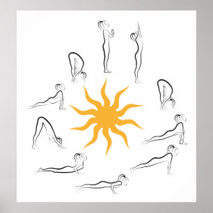 yoga sol salutation poster