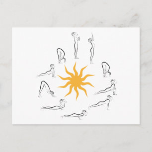 yoga sol salutation vykort