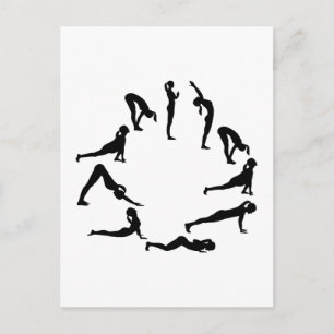 Yoga solhälsning vykort