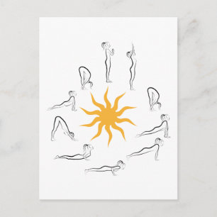 yoga solhälsning vykort