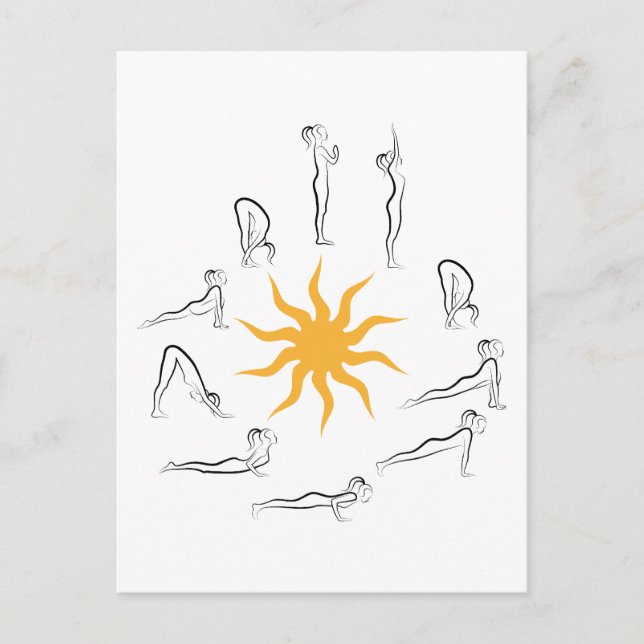 yoga solhälsning vykort (Framsida)