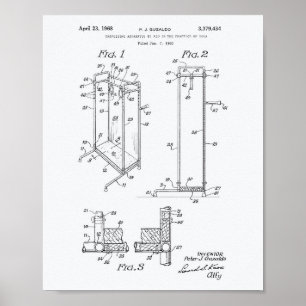 Yoga som utövar 1968 Patent Art White Papper Poster