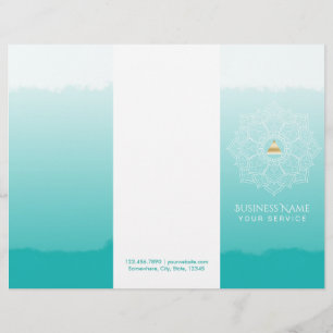 Yoga Spa Guld Triangle Mandala Watercolor Trifold