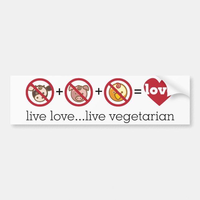 Yoga Speak : Lev lova...Lev vegetarisk Bildekal (Framsidan)