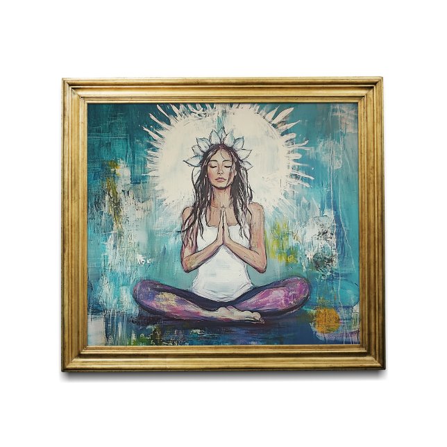 Yoga Studio Art - Meditation Pose - Prayer Art Poster (Yoga Art Poster)