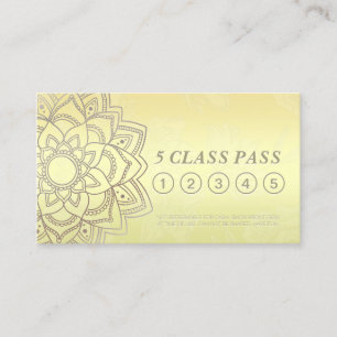 Yoga Studio Class Pass Black Guld Mandala Loyalty Lojalitetskort