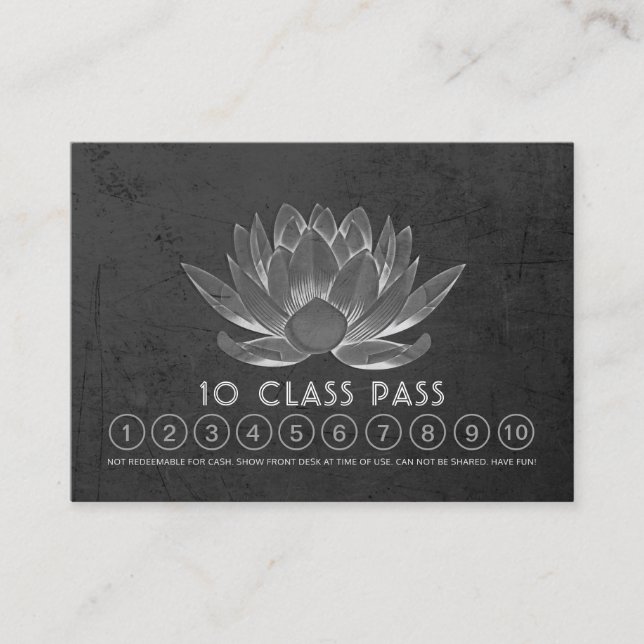 Yoga Studio Class Pass Loyalty Möte Lotus Lojalitetskort (Framsida)