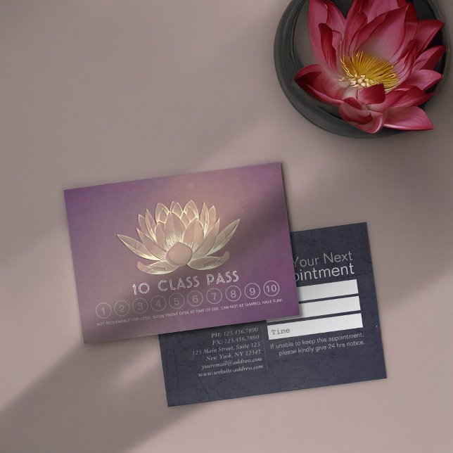Yoga Studio Class Pass Loyalty Möte Lotus Lojalitetskort (Skapare uppladdad)