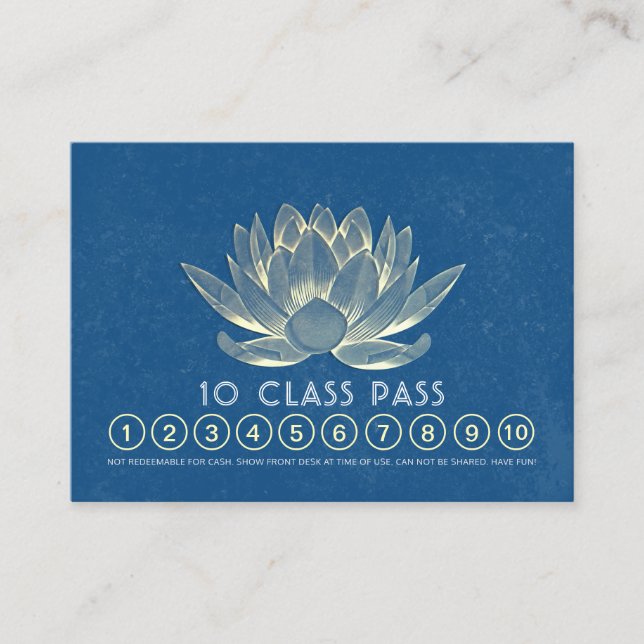 Yoga Studio Class Pass Loyalty Möte Lotus Lojalitetskort (Framsida)