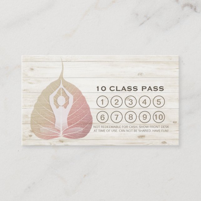 Yoga Studio Class Pass Meditation Pose Bodhi Löv Lojalitetskort (Framsida)