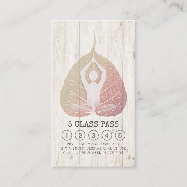 Yoga Studio Class Pass Meditation Pose Bodhi Löv Lojalitetskort (Framsida)