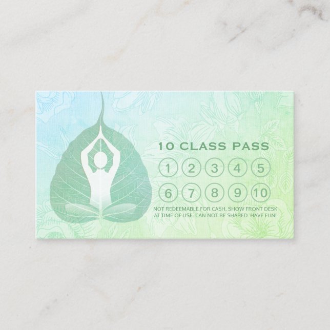 Yoga Studio Class Pass Meditation Pose Bodhi Löv Lojalitetskort (Framsida)