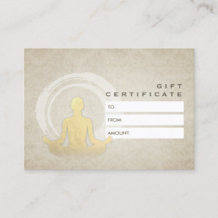 YOGA Studio Gift-certifikat Easy Pose ZEN-symbol Rabattkort