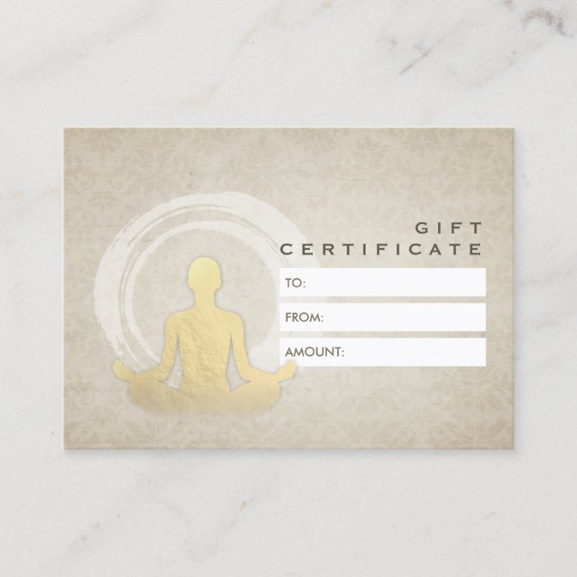YOGA Studio Gift-certifikat Easy Pose ZEN-symbol Rabattkort (Framsida)