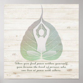 Yoga Studio Instruktör Meditation Bodhi Löv citat Poster