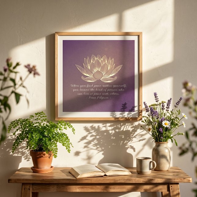 YOGA Studio Instruktör Meditation Citat Chic Lotus Poster (Skapare uppladdad)