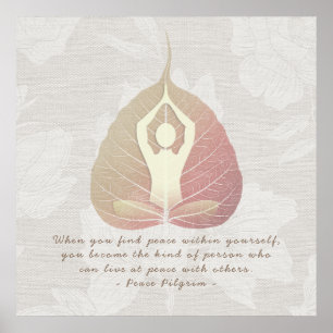 Yoga Studio Instruktör Meditation Pose Bodhi Löv Poster