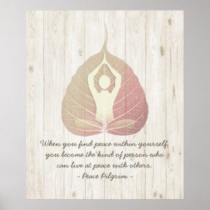 Yoga Studio Instruktör Meditation Pose Bodhi Löv Poster