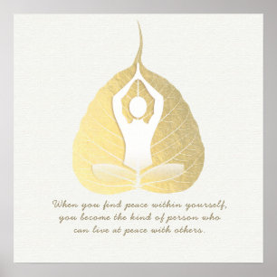 Yoga Studio Instruktör Meditation Pose Bodhi Löv Poster