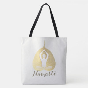 Yoga Studio Instruktör Meditation Pose Bodhi Löv Tygkasse