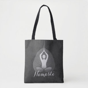 Yoga Studio Instruktör Meditation Pose Bodhi Löv Tygkasse