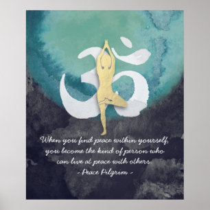 Yoga Studio Instruktör Meditation Pose OM-symbol Poster