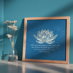 YOGA Studio Instruktör Meditation Quote Guld Lotus Poster