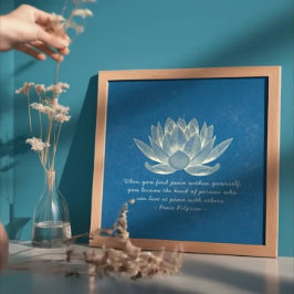 YOGA Studio Instruktör Meditation Quote Guld Lotus Poster