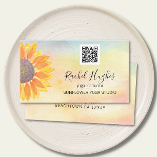 Yoga Studio-instruktör QR-kod Solros Visitkort