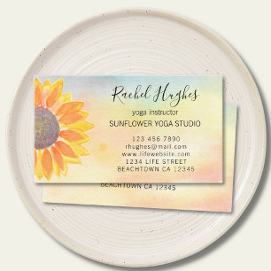 Yoga Studio-instruktör Solros Visitkort