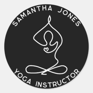 Yoga studio instruktör yogi är ett modernt företag runt klistermärke
