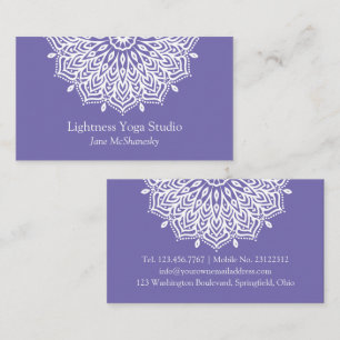 Yoga Studio Lila Mandala Minimalist Visitkort