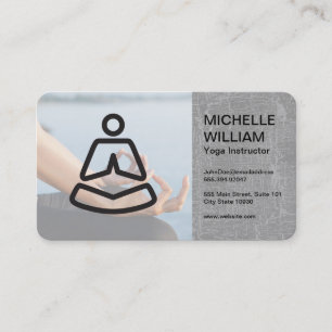 Yoga Studio Logotyp Kvinna som Mediterar Visitkort