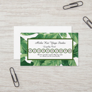 Yoga Studio Loyalty Card Tropical Handflatan Visitkort