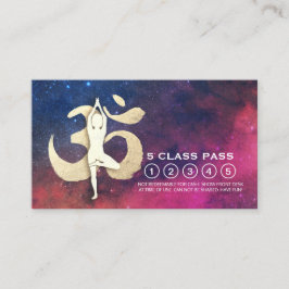 Yoga Studio Loyalty Class Pass Träd Pose OM-symbol Lojalitetskort