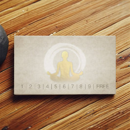 YOGA Studio Loyalty Slår Meditation Pose ZEN-tecke Lojalitetskort