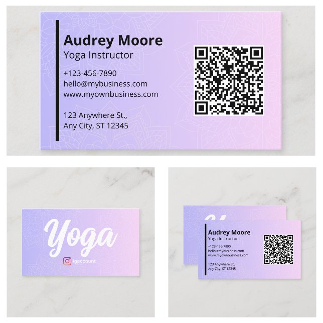 Yoga Studio-mallar Visitkort (Yoga Studio Templates Business Card
)