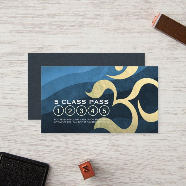 Yoga Studio Meditation Instructor 5 Class Pass OM Lojalitetskort (Fram/Back In Situ)