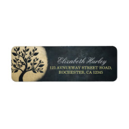 Yoga Studio Meditation Instructor Black Guld Träd Returadress Etikett