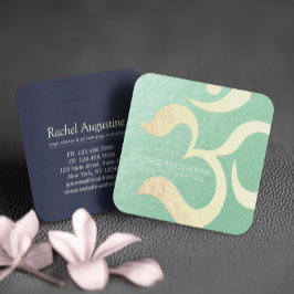 Yoga Studio Meditation Instructor Life Coach OM Fyrkantigt Visitkort