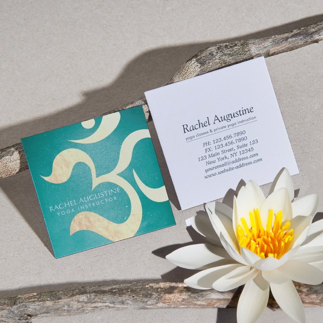 Yoga Studio Meditation Instructor Life Coach OM Fyrkantigt Visitkort (Skapare uppladdad)