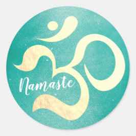 Yoga Studio Meditation Instructor Life Coach OM Runt Klistermärke