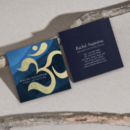 Yoga Studio Meditation Instructor Life Coach OM Sq Fyrkantigt Visitkort